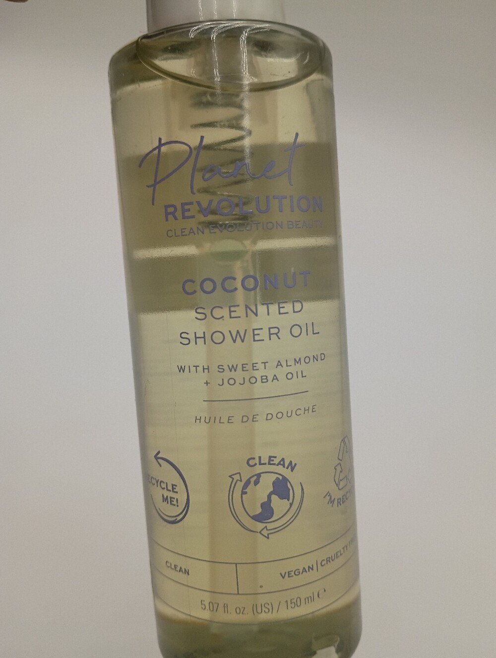 Planet Revolution Coconut Scented Shower Oil W/ Sweet Almond & Jojoba Oil 150ml